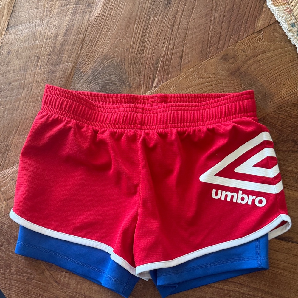 Umbro Red and Blue Athletic Shorts